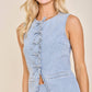 Pinstripe Utility Lace-Up Vest Top