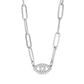 18K Gold PVD Stainless Steel Stone "Evil Eye" Paperclip Chain Necklace