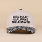 Girl Math Is Always The Answer Two Tone Snapback Hat Zenana Consgt.