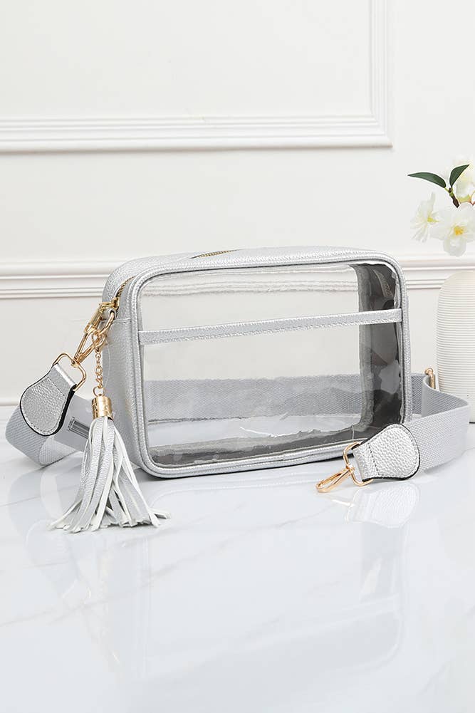 Clear PU crossbody camera bag from Sip and Shop Arizona boutique
