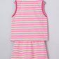 66Spring 2026 Striped Quarter-Zip Sleeveless Top & Skort Set