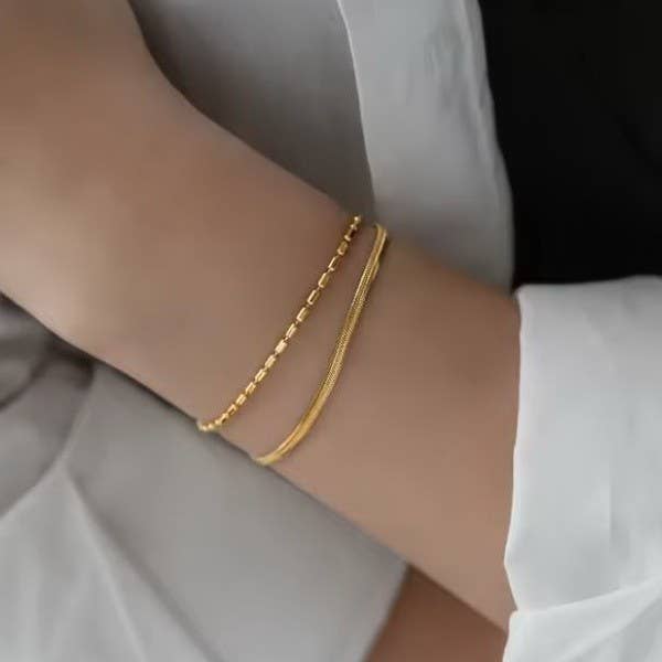 18K STAINLESS STEEL TARNISH FREE LAYERED BRACELET | 40B5208