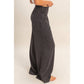 Mineral Washed Wide-Leg Smocked Waist Pants