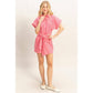 Collared Striped Romper With Sash