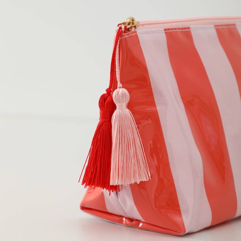 TRAVEL STRIPE COSMETIC MAKEUP POUCH BAG | 40P594