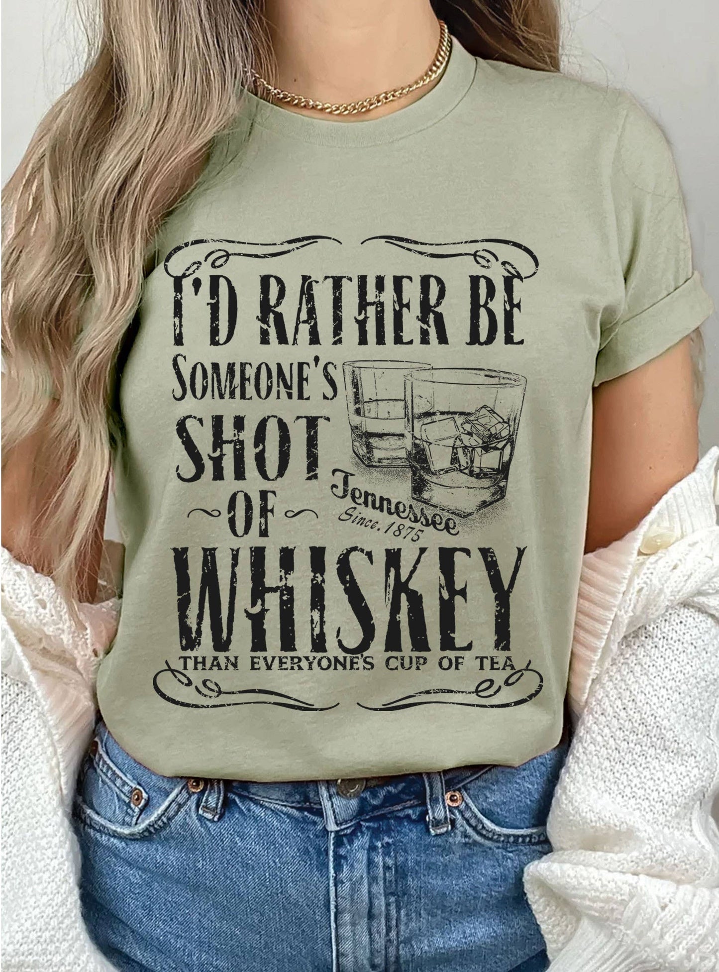 SHOT OF TENNESSEE WHISKEY GRAPHIC TSHIRTS