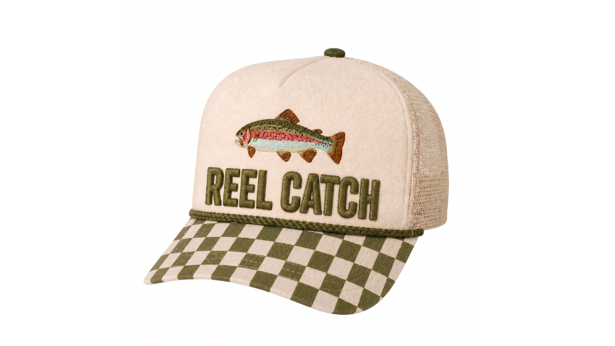 Reel Catch Embroidered Trout Hat