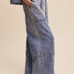 Wide-Leg Denim Drawstring Pants LP0256