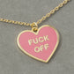 Enamel Heart Statement Pendant Necklace