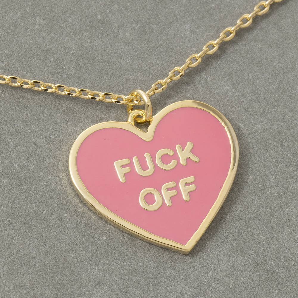 Enamel Heart Statement Pendant Necklace