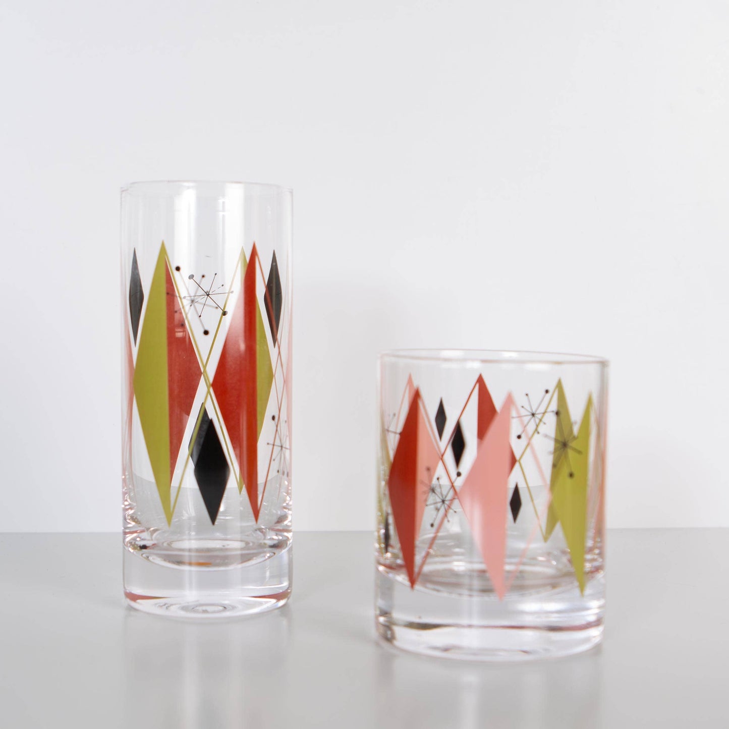 Retro Diamond Vintage Whiskey Rocks Cocktail Glass
