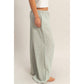 Gingham Drawstring Wide-Leg Pants