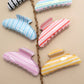 JUMBO STRIPE PLAID OVAL HAIR CLAW CLIPS | 40H1069