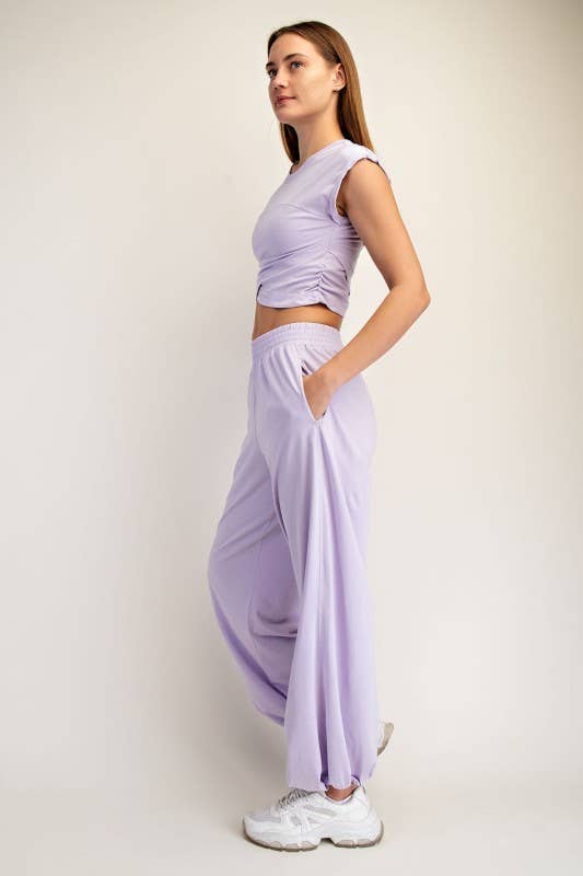 SET430037-Crossover Cotton Lycra Set