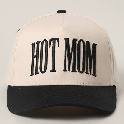 HOT MOM 3D Letter Embroidered Trucker Hat