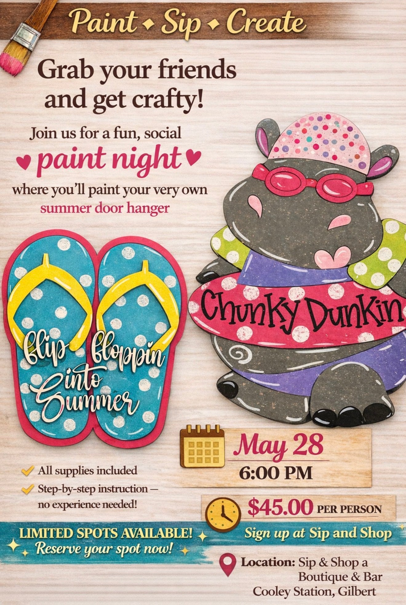 May Paint Class- cute summer sign