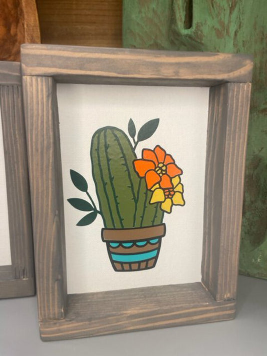 Framed Cactus Art