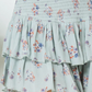 Floral Ruffled Tiered Skort In Sage